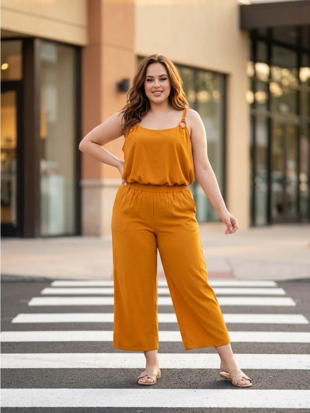 Express Womens Size XL Orange Dressy Strappy Elastic Waist  Crop Top $54